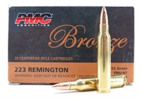 (20) rds PMC 223 REMINGTON Bronze 55 gr Cartridges