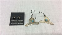 2 Pairs Native American Made Sterling Earrings