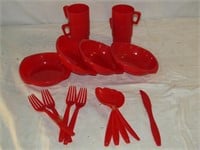 camping set - plasticware - cups, bowls, plates, s