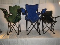 3 folding yard chairs