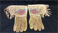 Beaded Gauntlets with Translucent Beads 1940s