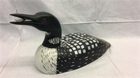 Hand Carved and Painted Loon. All wood