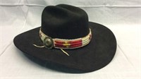Black Resistol 7 3/8 Hat with quilled band and