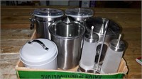 LOT OF CHROME CONTAINERS