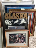 Lot of framed art, flowers and of Alaska   (k 18)
