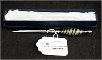 Art Deco Twisted Glass Handle Letter Opener