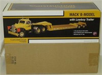 1st Gear Mack B Model w/Lowboy Trailer, 1/25