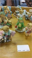 Set of 9 Cherished Teddies ceramic bears