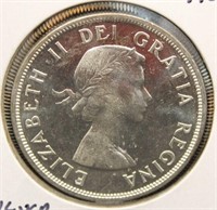 1958 CANADA SILVER DOLLAR GEM