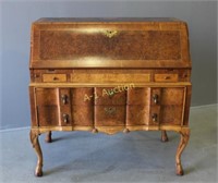 Italian Burlwood and Parquetry Inlay Secretary