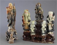 Two Chinese Carved Soapstone Sculptures