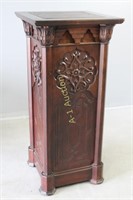 Walnut Carved Art Nouveau Pedestal