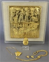 King Tut Plaque, Jewelry and Mask