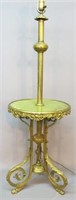ORNATE BRASS AND GREEN ALABASTER PIANO LAMP