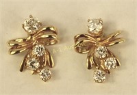 14K Gold and Diamond Earrings