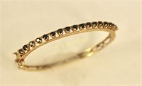14K Gold and Sapphire Bangle Bracelet