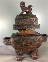 Large Chinese Iron Wood Carved Idol