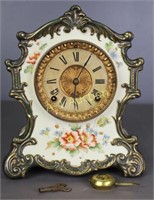 Ansonia Porcelain Case Clock "Tehama"