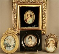 Four Miniature Portraits on Ivory