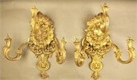Pair of French Bronze Gilt Wall Sconces