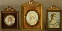 Three 19th Century Portraits on Ivory