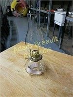 Vintage clear glass oil lamp