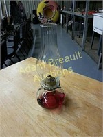 Vintage clear glass oil lamp