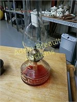 Vintage decorative clear glass oil lamp