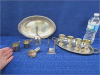 silverplated trays -cordials -bell -misc