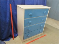 cute blue-white painted 4dr chest -nearly 3ft tall
