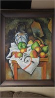 45"x57" Table Of Fruit Oil Painting