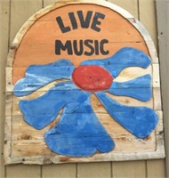 Live Music Wooden Sign