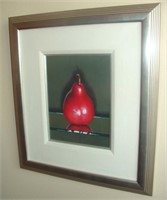 J. Alex Potter, Red Pear, Pastel on Cloth