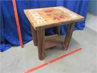 "overlook lodge" painted lamp table
