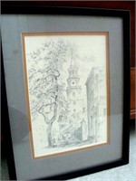 Original Pencil Drawing of St. Michael's Church