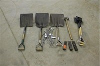 Assorted Shovels and Yard Tools