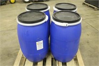 (4) 30-Gallon Food Grade Poly Barrels With