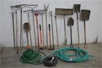 Assorted Yard Tools with Hoses-Barrel Not Included