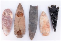 5 LARGE ARROWHEADS