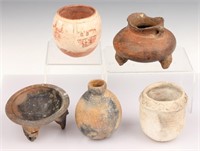 5 EARTHENWARE POTTERY PIECES