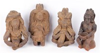 4 TERRACOTTA POTTERY EFFIGY FIGURES