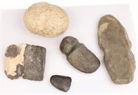 5 AMERICAN INDIAN STONE TOOLS