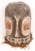 AFRICAN CARVED WOOD PAINTED MASK