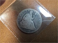 1856O SEATED LIBERTY SILVER 1/2 DOLLAR