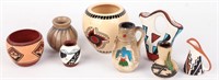 8 MINIATURE NATIVE AMERICAN & MEXICAN POTTERY