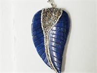 Lapis Lazuli Crystal Leaf Shaped Pendant