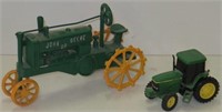 JD OP Cast Tractor & 7410 Plastic Tractor