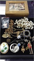 Group lot of costume jewelry  including brooches,