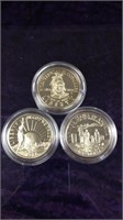 Three uncirculated 1986 Statue of  liberty