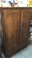 Antique armoire two doors with two hanging bars